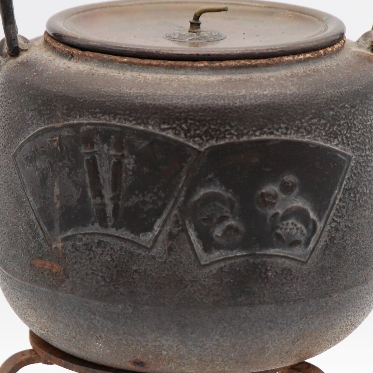 南部鉄器・鉄瓶・三脚ゴトク付・No.201129-05・梱包サイズ80