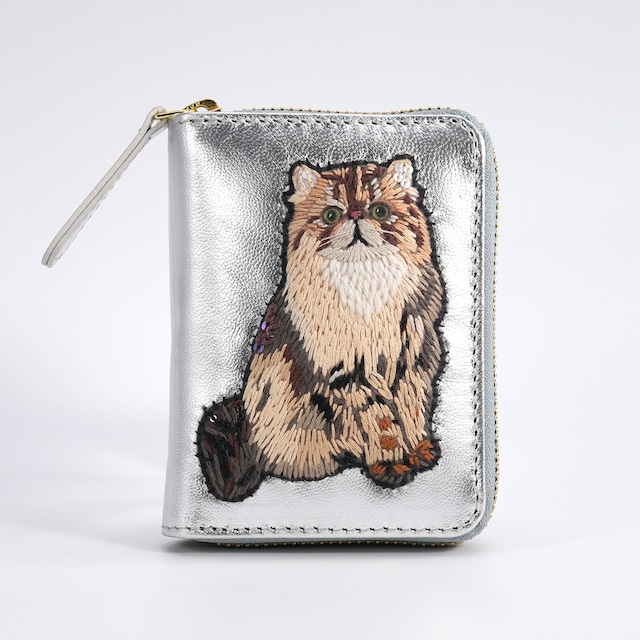 【3月下旬〜4月上旬お届け】アコーディオンミニ財布 Meow(Silver)
