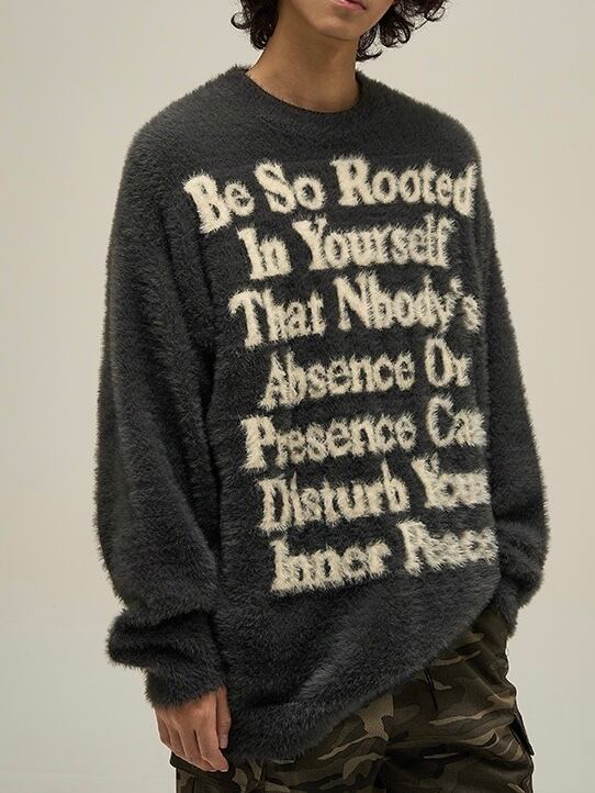 【PLANET STUDIO】LOGO mohair oversize knit