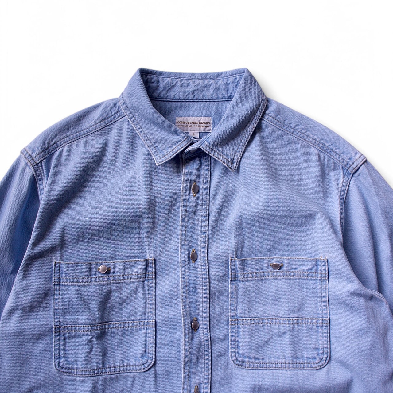 トップス comfortable reason COMFORTABLE REASON, Fade Denim Shirts | not wonder store