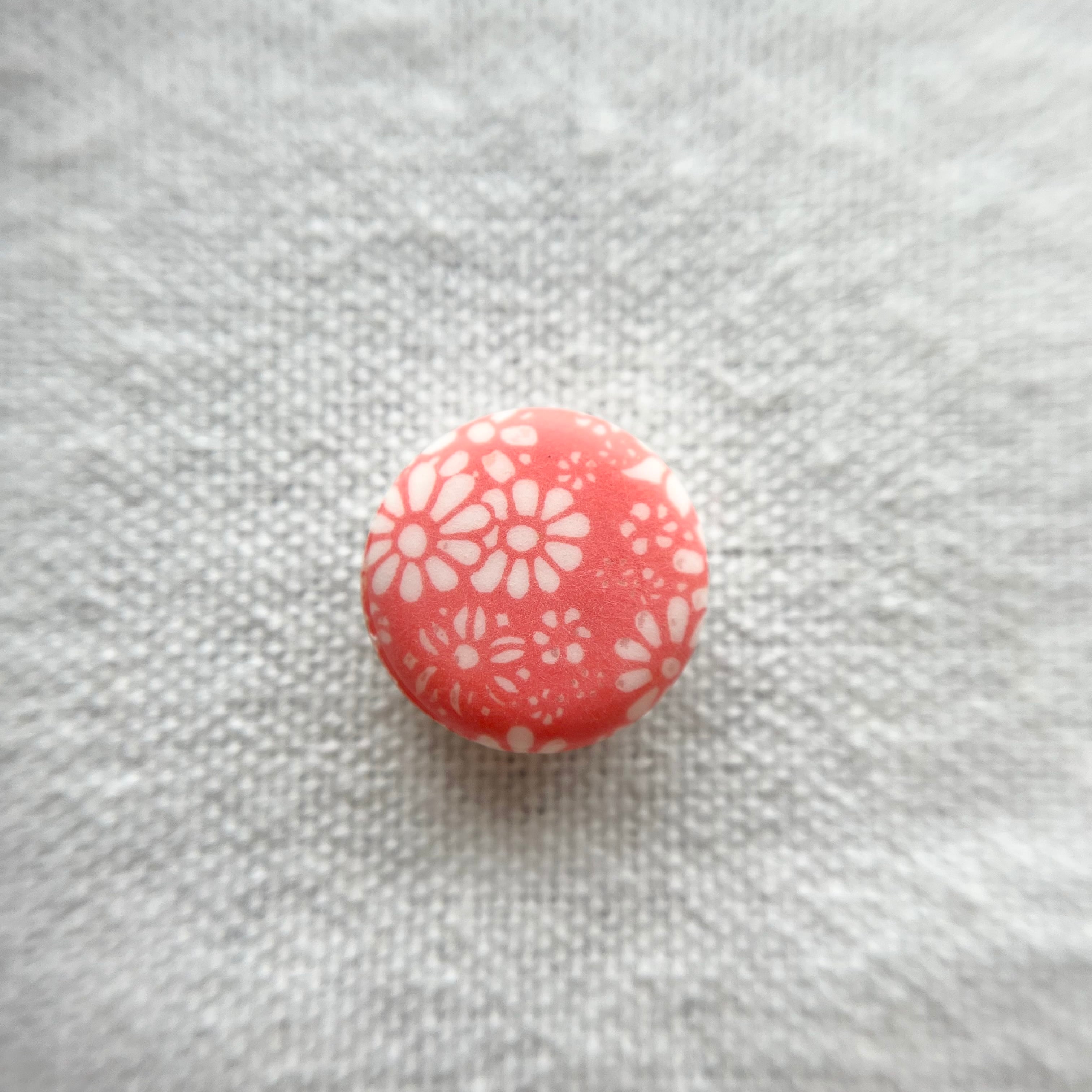 ホワイトフラワー ×マットコーラルオレンジ 15㎜