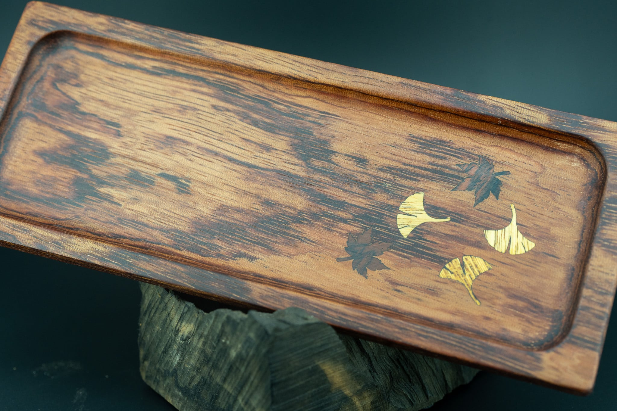 【アフリカの神宿る木】ブビンガ ペントレイ 象嵌 落葉舟