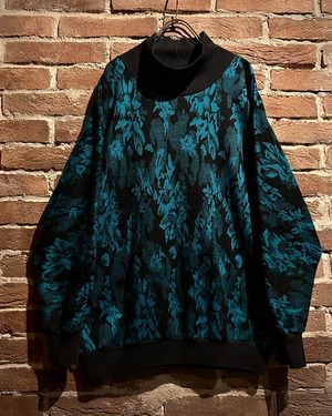 【Caka act3】80's Artistic Flower Pattern Vintage Dolman Sleeve Knit