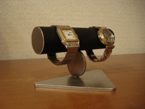 腕時計スタンド　腕時計スタンド 高級　腕時計スタンド おしゃれ　ウオッチスタンド　腕時計スタンド 2本　ブラック2本掛け丸支柱腕時計スタンド　No.130403