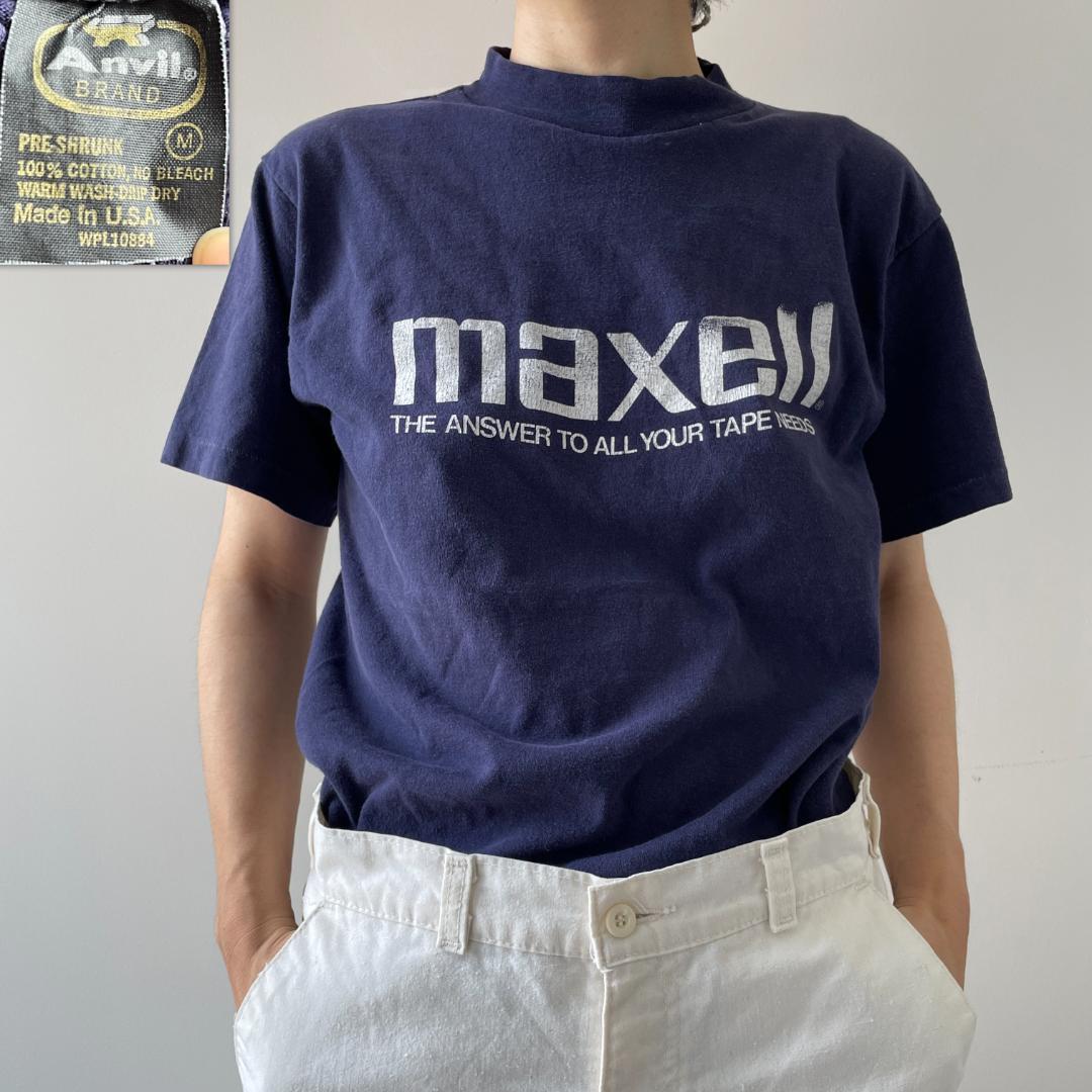 GF589 Tシャツ 80s ビンテージ maxell マクセル USA 企業T 