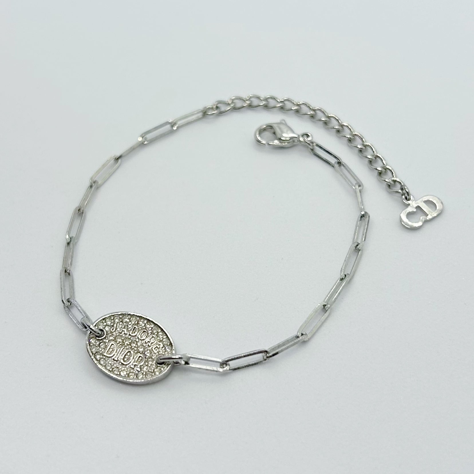 B6012】Christian Dior logo rhinestone bracelet/クリスチャン