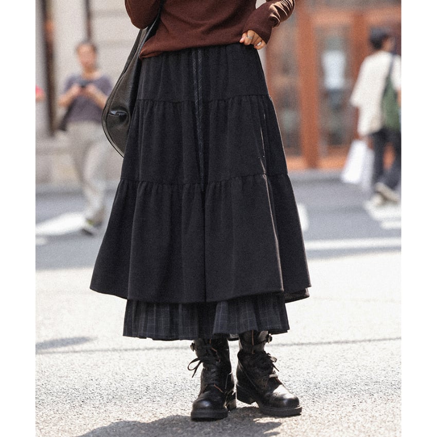 layered tiered skirt J00108