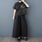 リボン柄 ブラック シャツ  30047