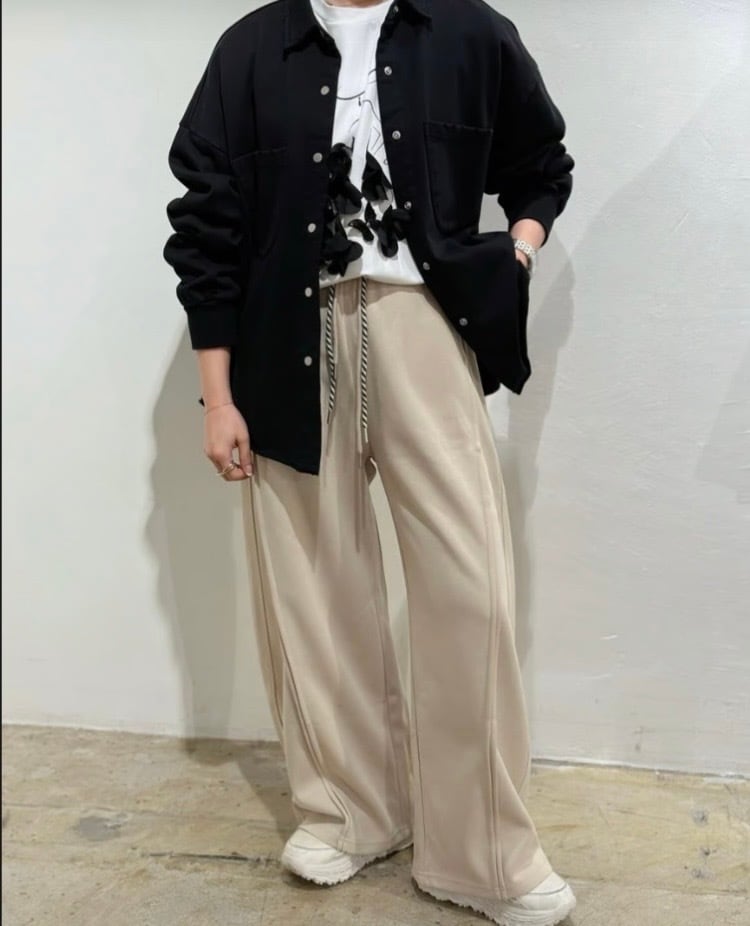 Posie dress＊select】ダブルコードスウェットワイドパンツ 77638