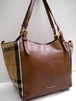 2017美品★BURBERRY バーバリー ファントムライン キャンバスxレザー切替 トート ハンド バッグ 茶★ 希少なファーストラインの秀逸モデル