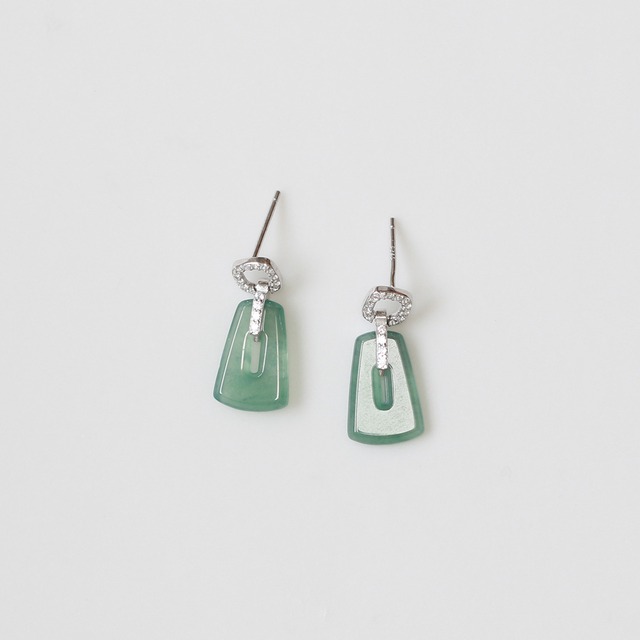 SV Guatemala 翡翠ピアス A貨翡翠 jd_mm1238