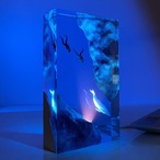 クジラ&ダイバーナイトライト レジン 手作り オーシャンライト 水中冒険装飾品 ベッドサイドランプ ギフト ボーイフレンド ガールフレンド
