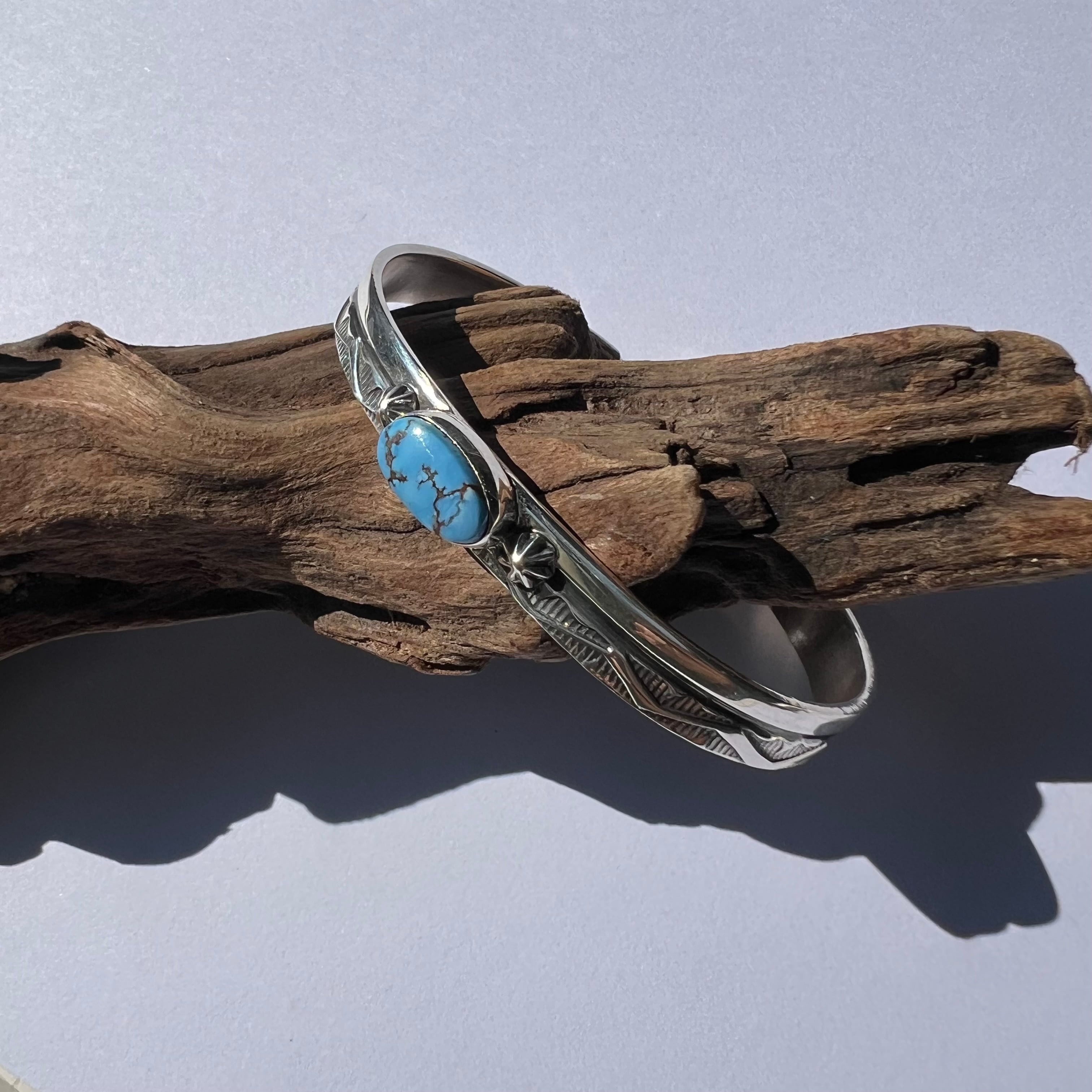 ラスト1点！】《Indian Jewelry 》 ゴールデンヒル ターコイズ 横