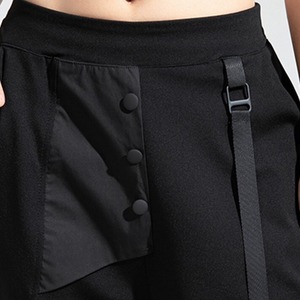 Black Ribbon Slim Pants / ブラック リボン スリム パンツ
