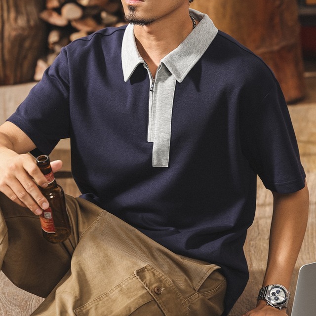 バイカラー半袖ポロシャツ 225962