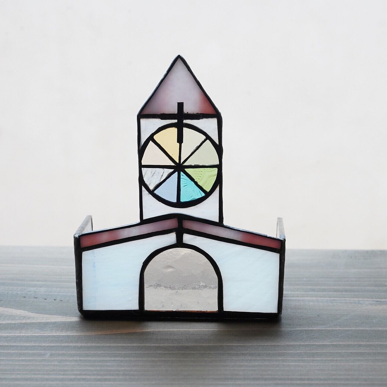 【森中 美佐江】ステンドグラス カテドラルのキャンドルホルダーA