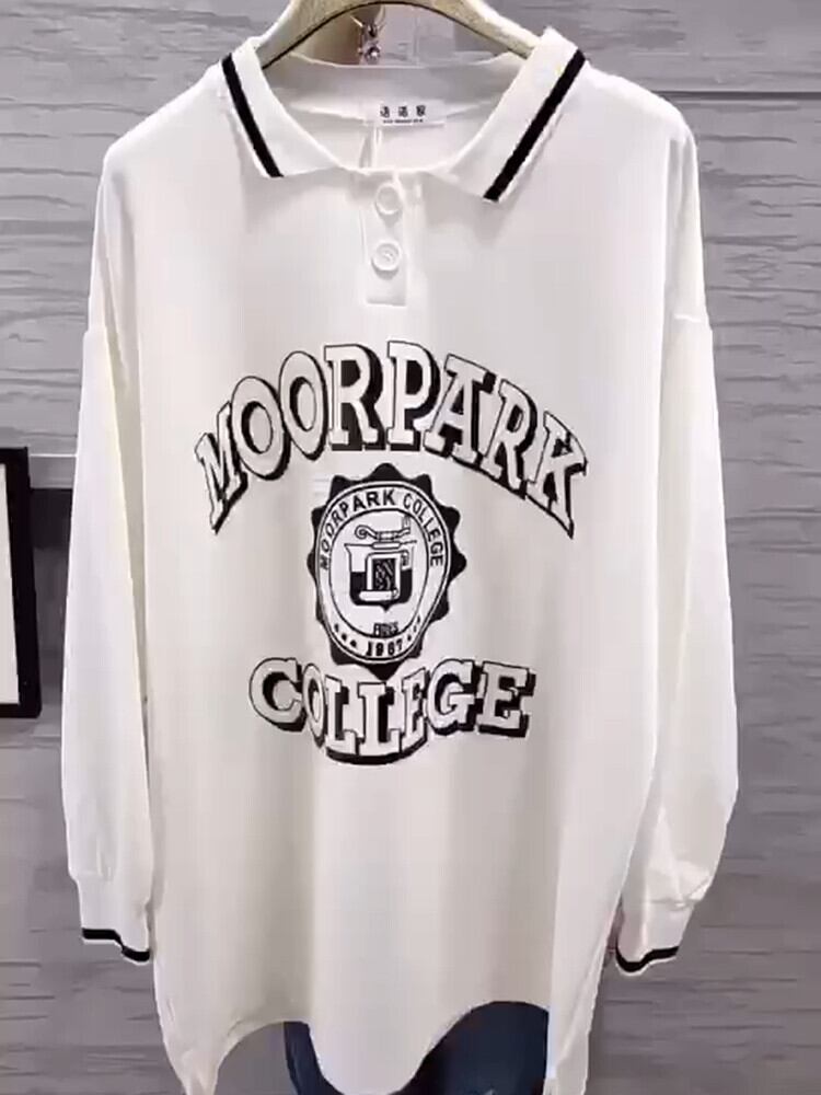 スプリングTシャツ シャツ ルーズスタイルトップス ロング 春物 ミックスインファッション15644387014