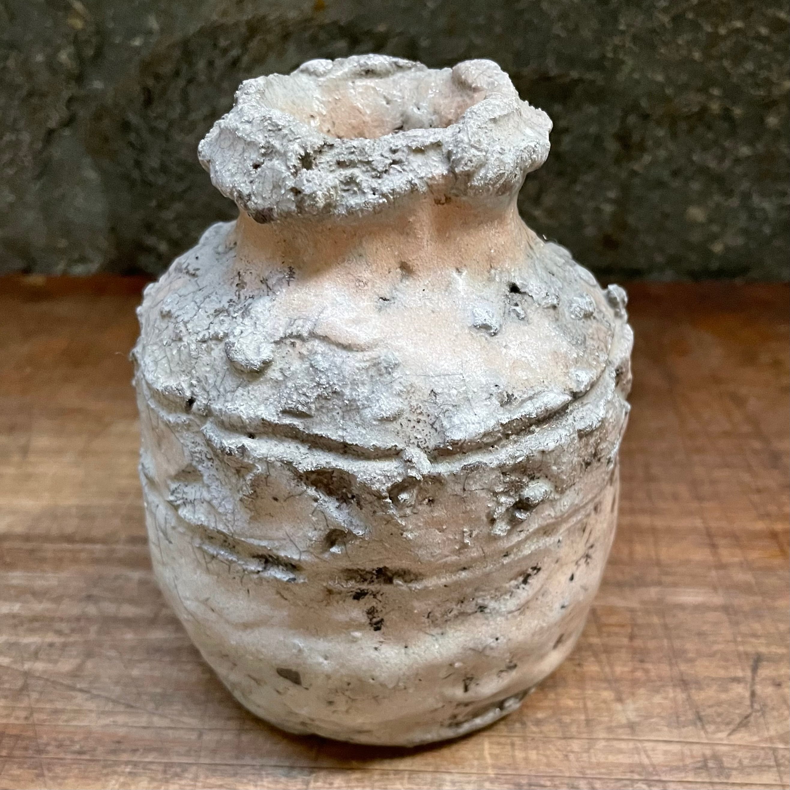 しがらき焼 海鼠釉双耳花瓶 しがらき焼 海鼠釉双