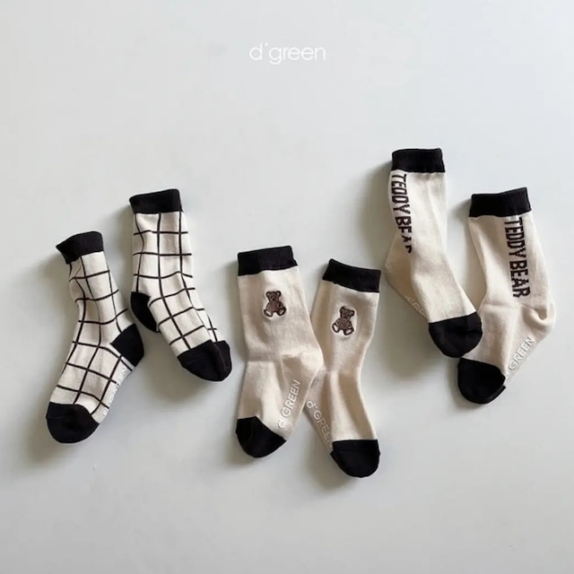 【即納】teddyソックス / 3足set　digreen