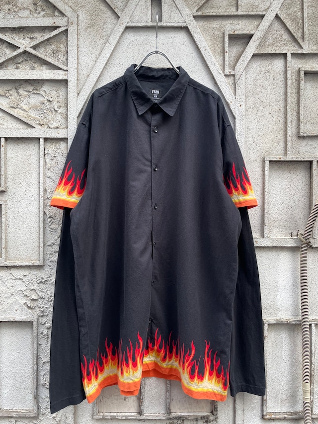 "FIRE" fake layred shirt