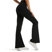 [IRCOLVE] フレアパンツ レディース バレエ ヨガウェア ヨガ ジャズパンツ ロング ヨガパンツ レギンス 夏 スウェット スキニー（ブラック，m）