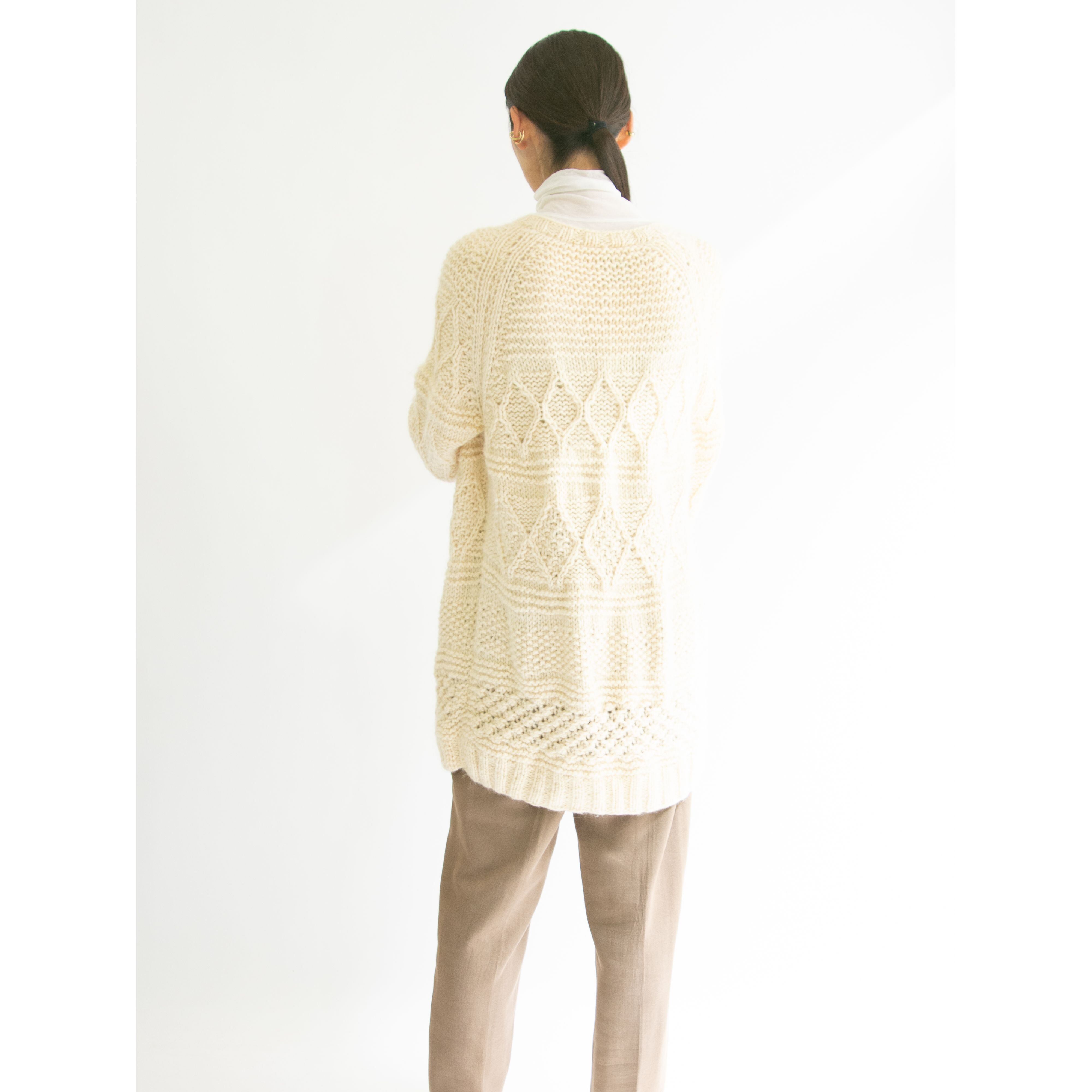 【GRIGORPOPULOS PETROS】Made in Greece 70-80's Wool Hand Knit Cardigan(ギリシャ製 ハンドニットウールカーディガン)