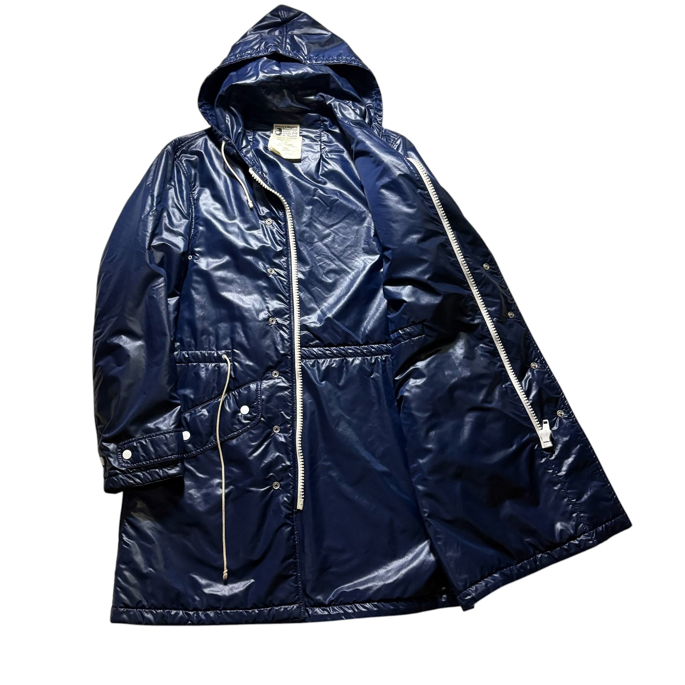 courreges homme paris ウールジャケット　archive 5 vintage COURREGES HOMME nylon hoodie coat | NOIR ONLINE