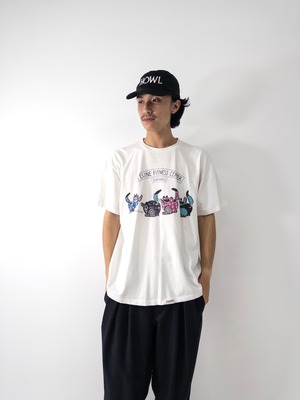 90s crazy shirts aerobics cat print T-shirt