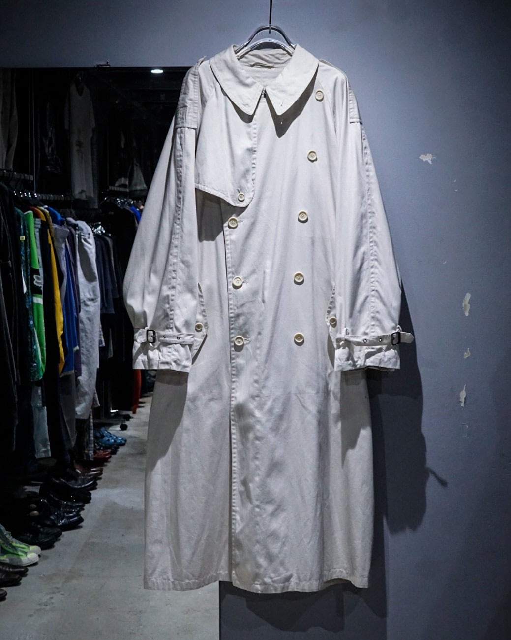 add (C) vintage】“allegri” Cotton Gabardine Vintage Trench Coat