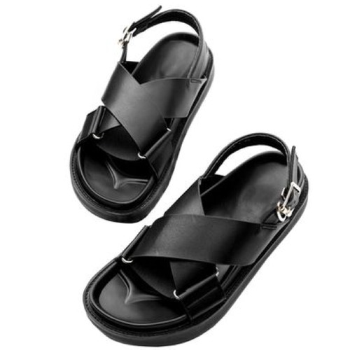 サンダル レディース 靴 シューズ フラットサンダル ぺたんこ クロスストラップ オープントゥ カジュアル おしゃれ お出かけ 黒 ブラック 履きやすい 歩きやすい 疲れにくい ローヒール 女性