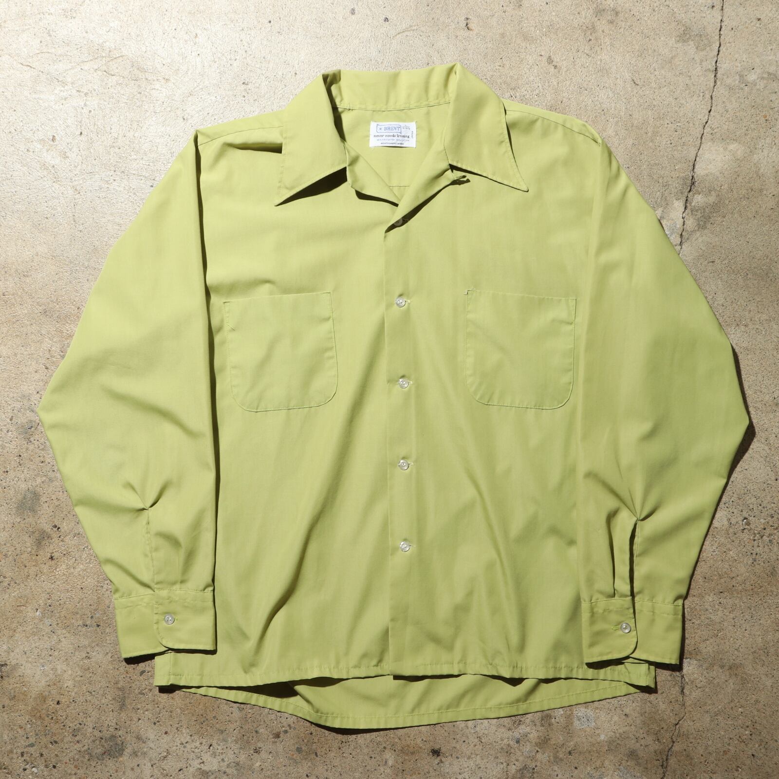 50s〜60s BRENT 開襟衿 ボタンループ チェックシャツ M オンブレ（美品 