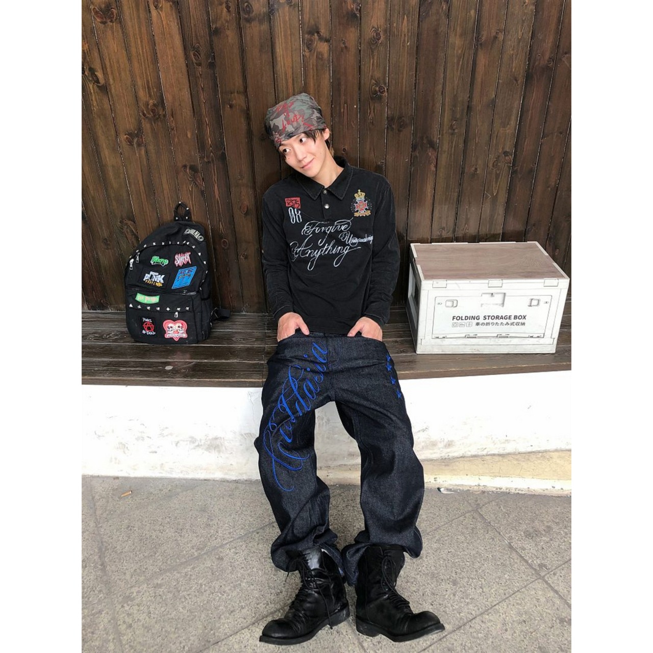 VINTAGE ストリート 08 グラフィック ポロTシャツ T2276