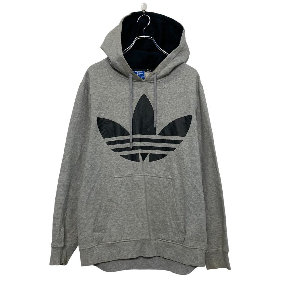 adidas ロゴスウェット パーカー アディダス L グレー プルオーバー 