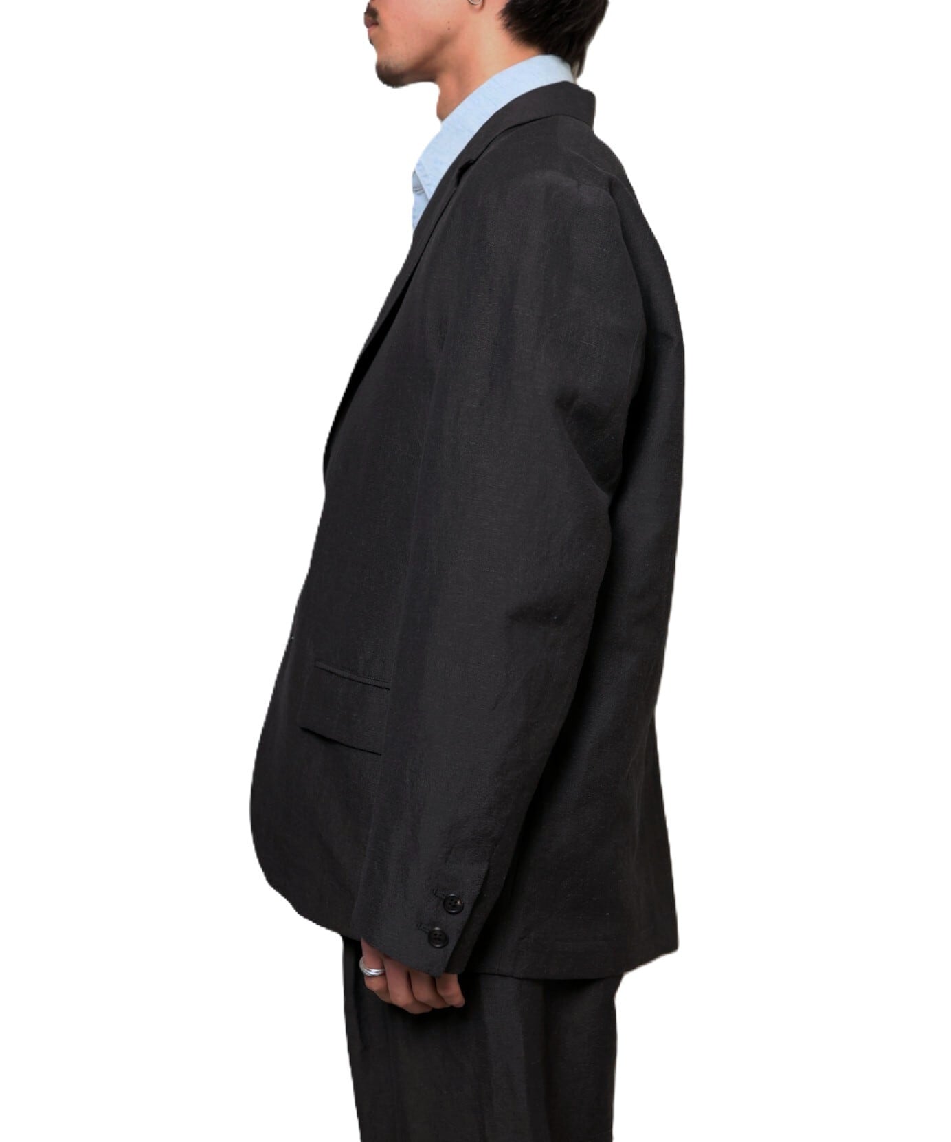 UNIVERSAL PRODUCTS. / 261-60404 WOOL LINEN 2B JACKET (CHARCOAL