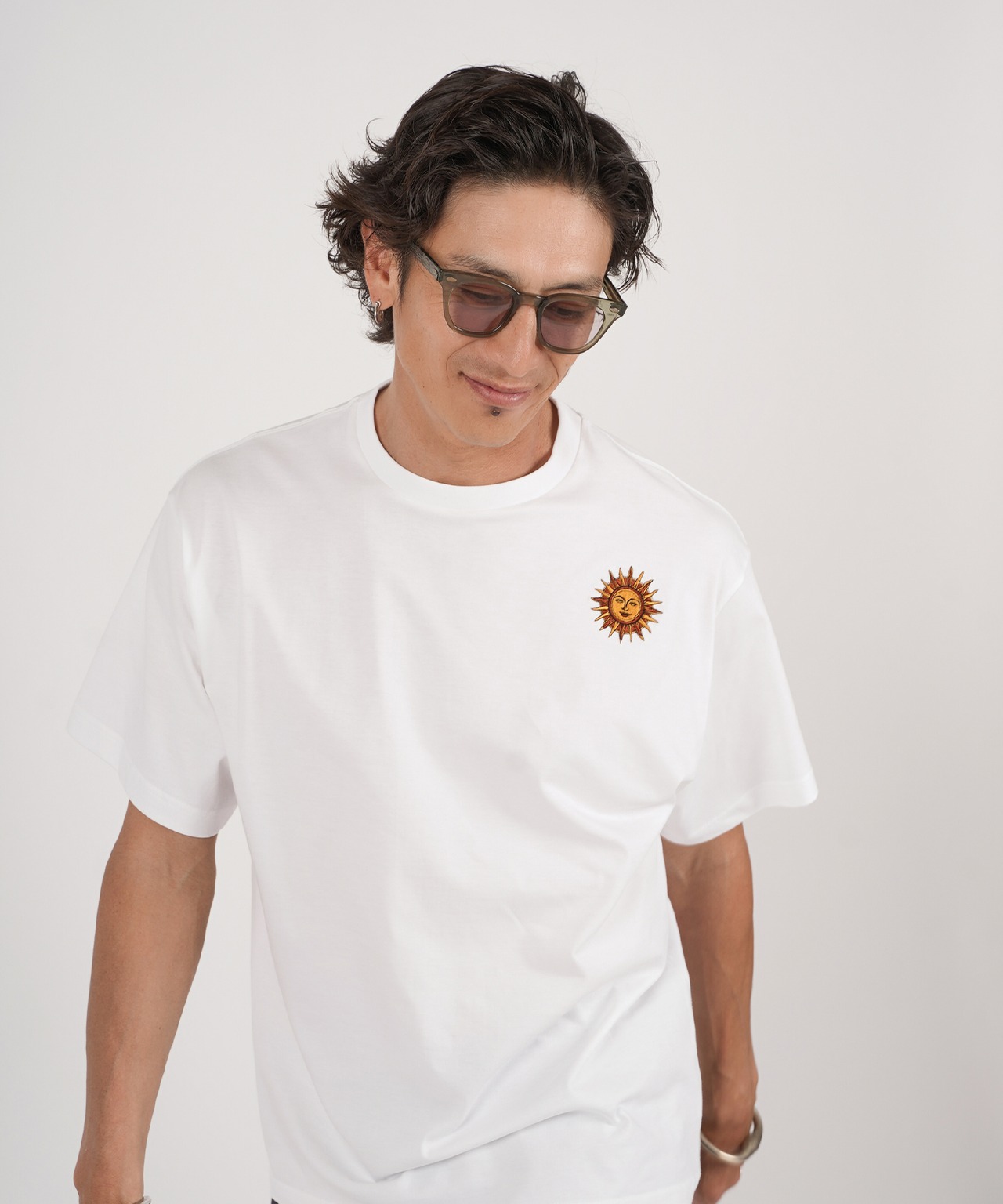 SUN&MOON EMBROIDERY T-SHIRTS［HSC006］