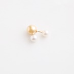 simmon／Brown Bunny Tale Pierce_Gold+Pearl（片耳）