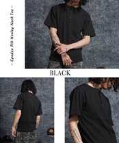 ◆スパンリブ ヘンリーネックTee◆sb-t8211526h