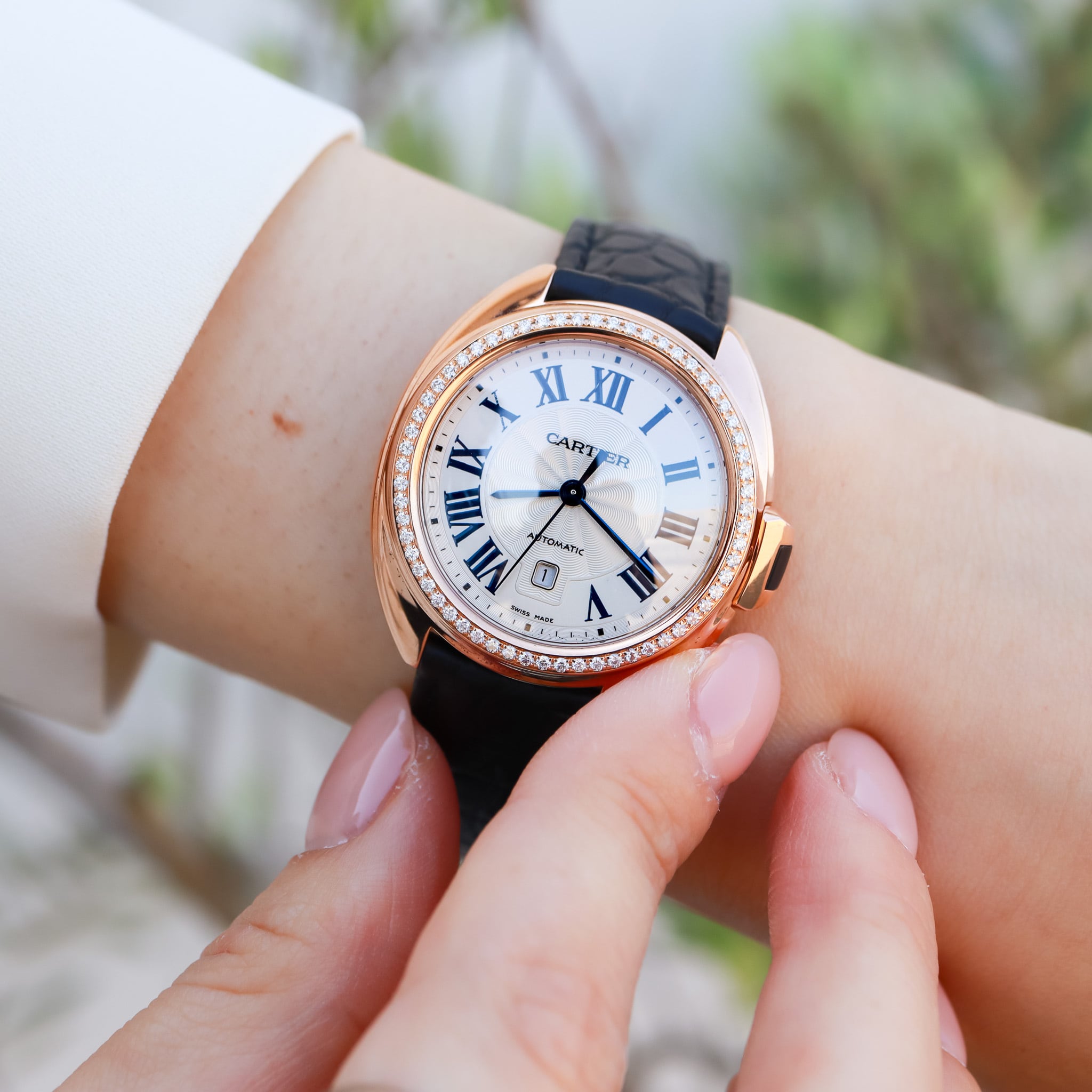 クレ ドゥ カルティエ　時計　パーツ カルティエ クレドゥカルティエ PG ダイヤモンドレザー | Ante