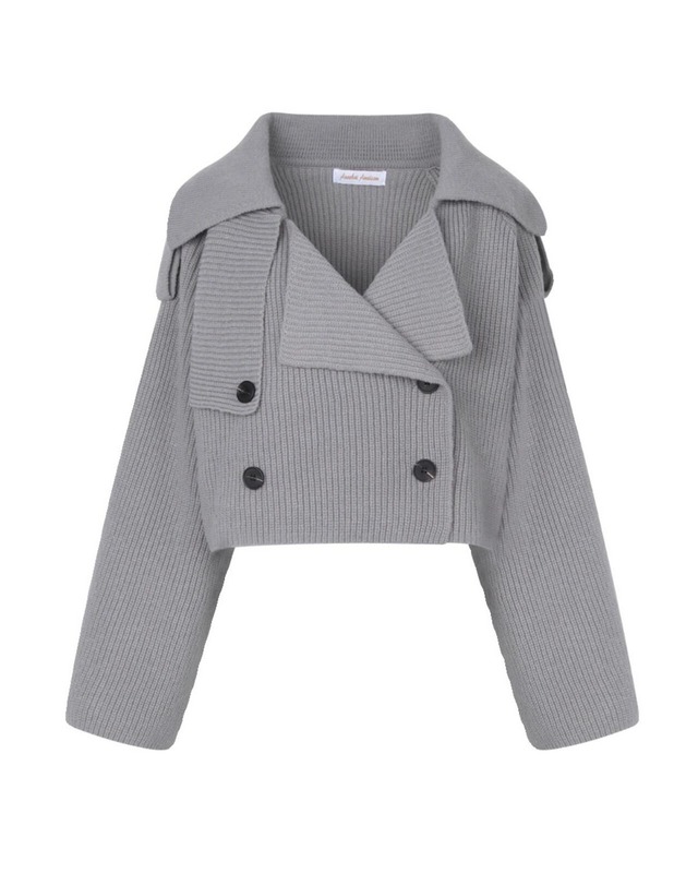 クロップドダブルブレストニットジャケット  A0587
