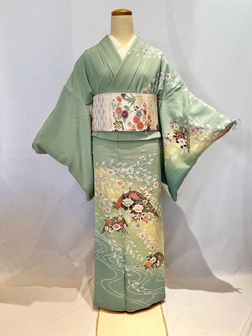 2117 辻ヶ花訪問着 袷単品 Houmongi(lined kimono)