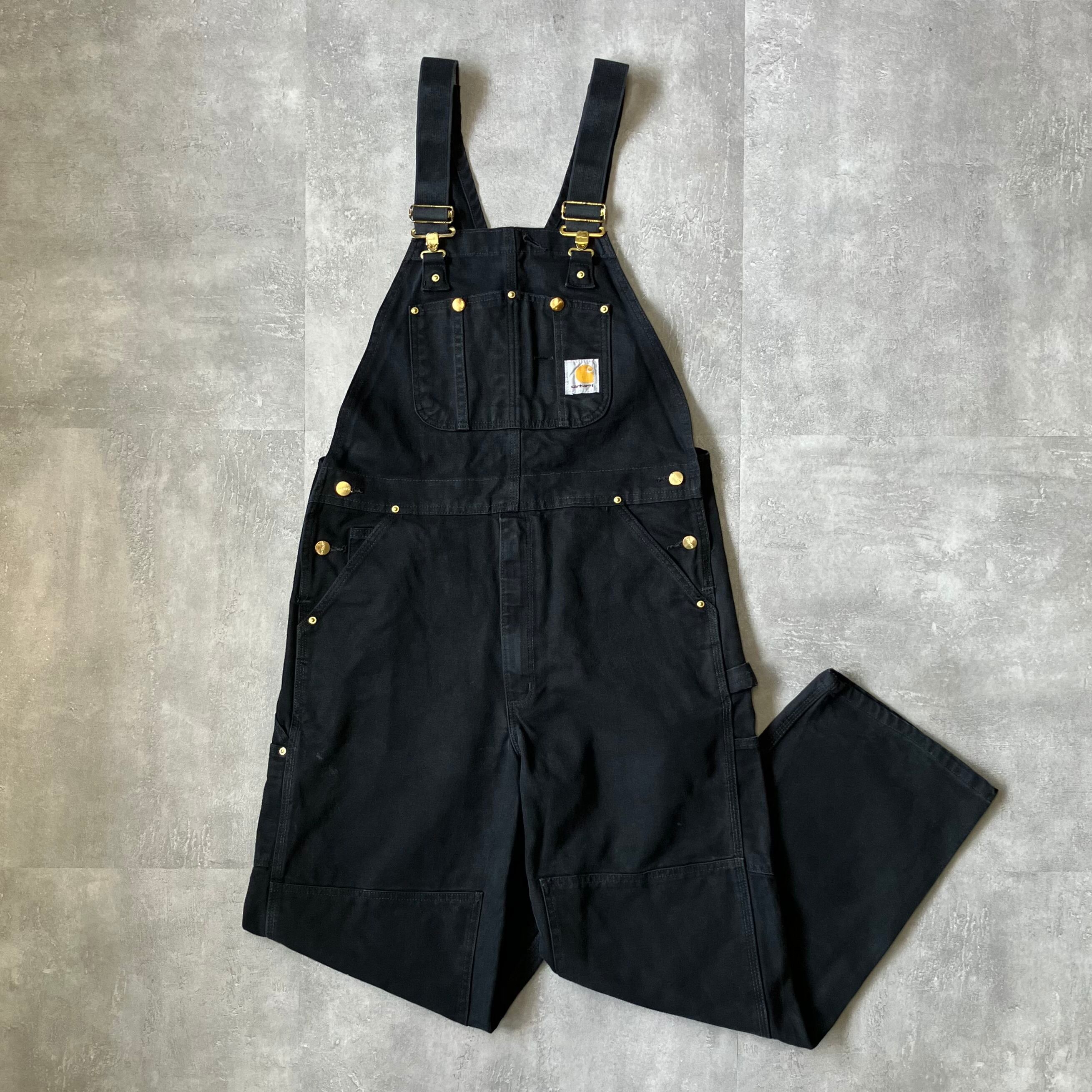 《実寸w35l29》Carhartt カーハート オーバーオール ブラック ダック No.3348