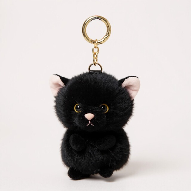 【ぬいぐるみチャーム】クロネコ／キーリング 猫 マスコット 動物 お土産 ギフト