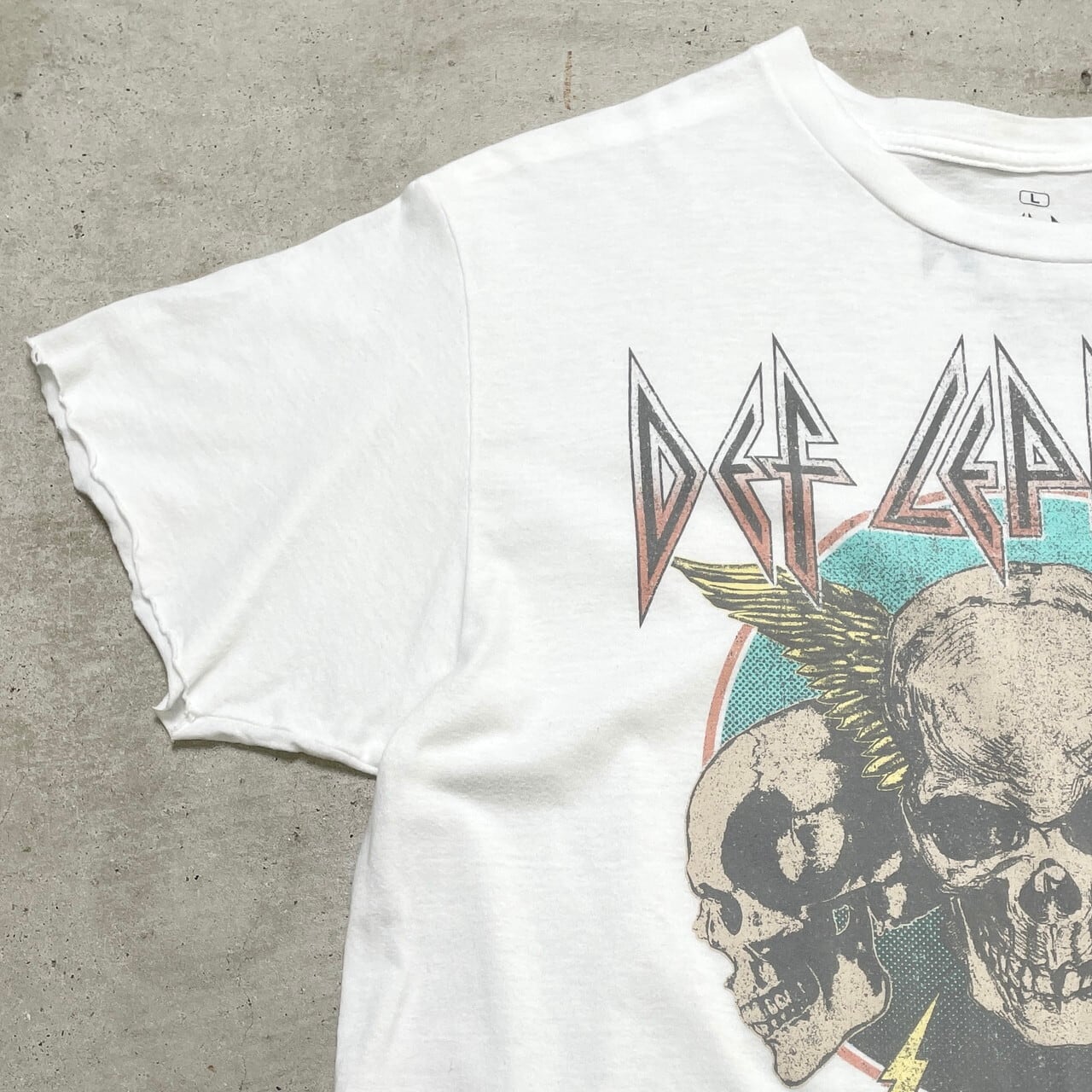 DEF LEPPARD デフレパード バンドTシャツ バンT 袖カットオフ メンズM