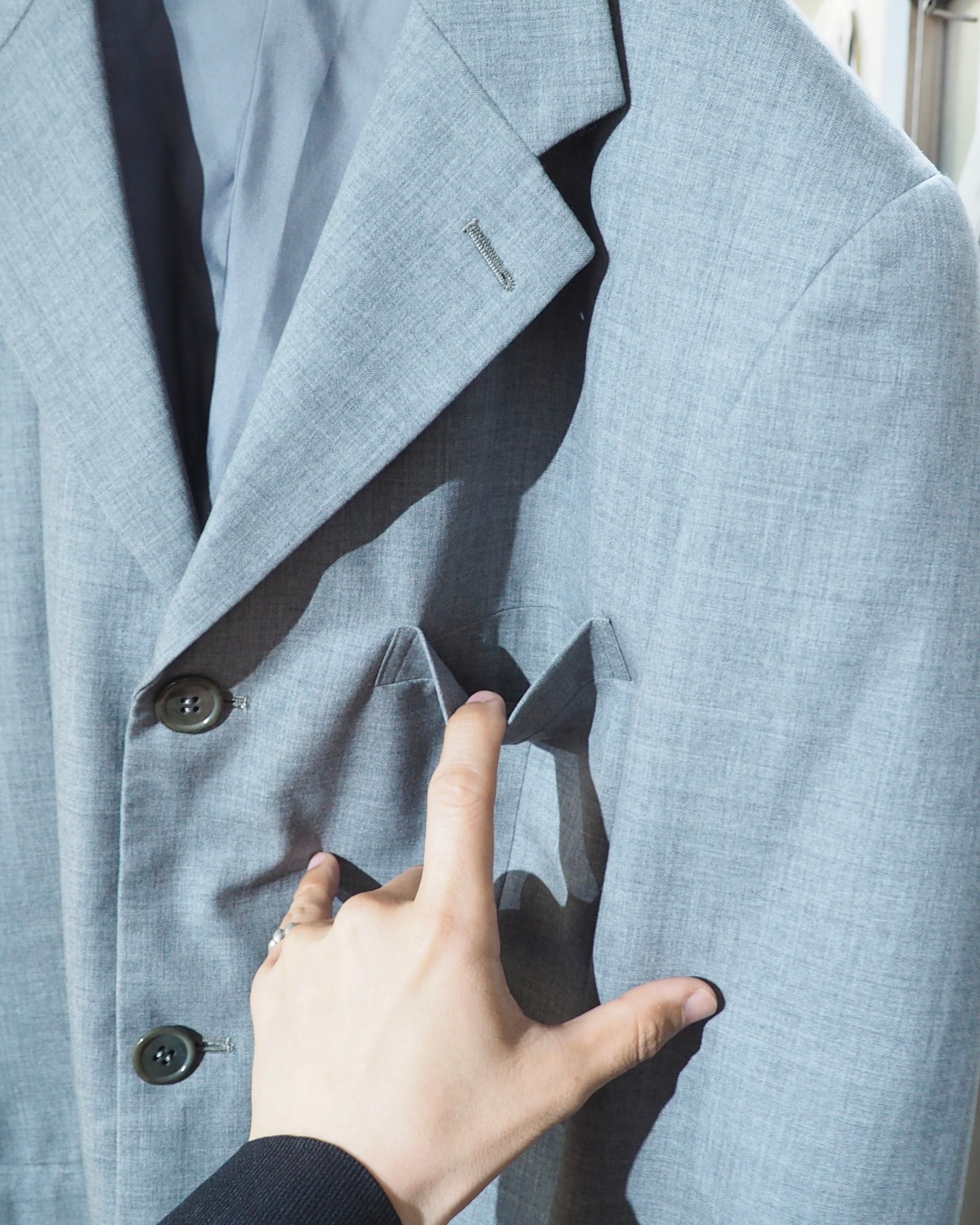 1990s " KENZO HOMME " Beautiful Smoky Blue Color vintage Tailored jacket