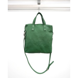 [kujaku] (クジャク) A-633 2Way Zip Leather Bag (Green)