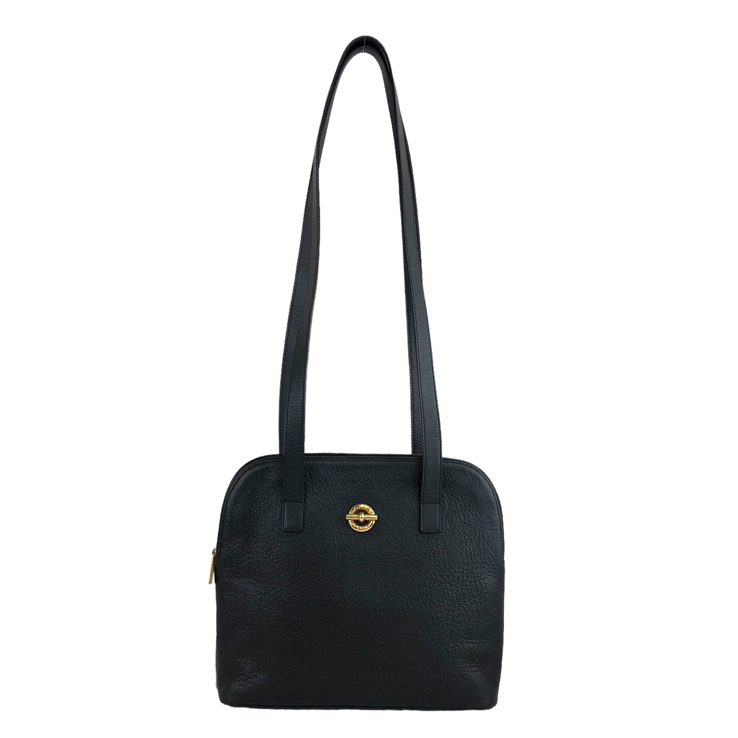 CELINE セリーヌ ショルダーバッグ ブラック マンテル レザー