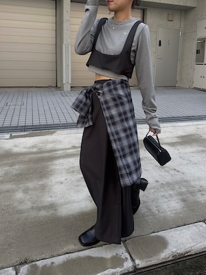 silver hook bustier long SK set