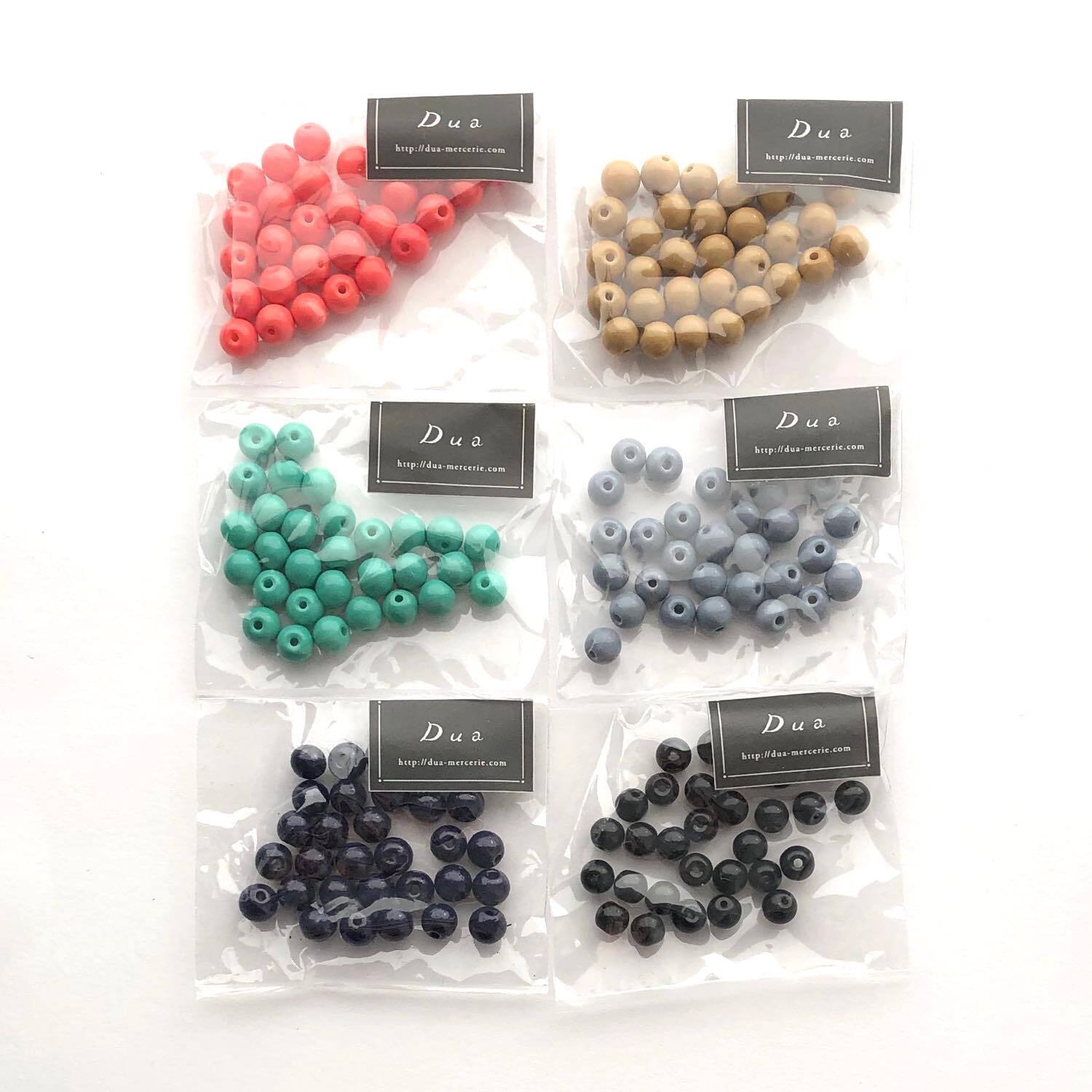 最終入荷〉カラフルラウンドガラスビーズパックS（約6mm/30p） | Dua
