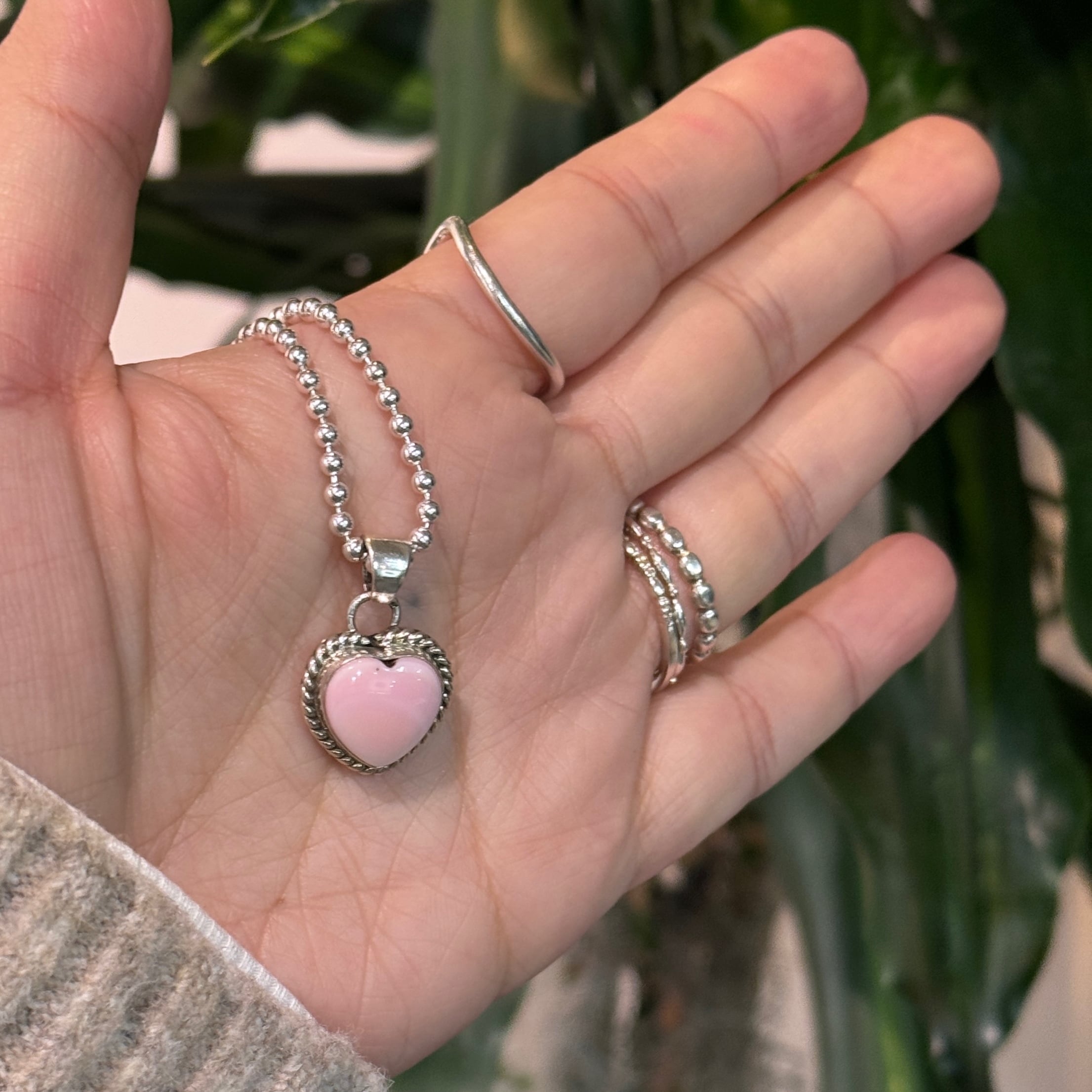 Indian Jewelry 》ハート コンクシェル ペンダント ネックレス