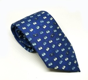 ルイヴィトン ネクタイ M70189 クラヴァット トランクイット トランク柄 シルクネクタイ ブルー メンズ 紳士用 プリントイ LV ルイ・ビトン ルイ・ヴィトン ルイビトン LOUIS VUITTON  【中古】10033350